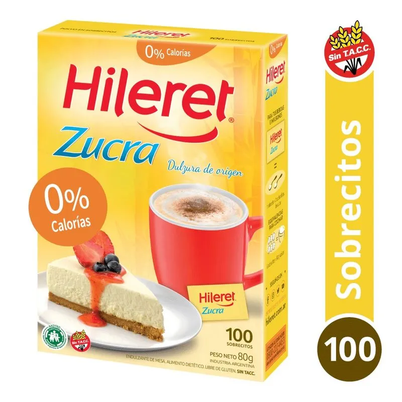 Edulcorante Hileret Zucra 8 x 100 g