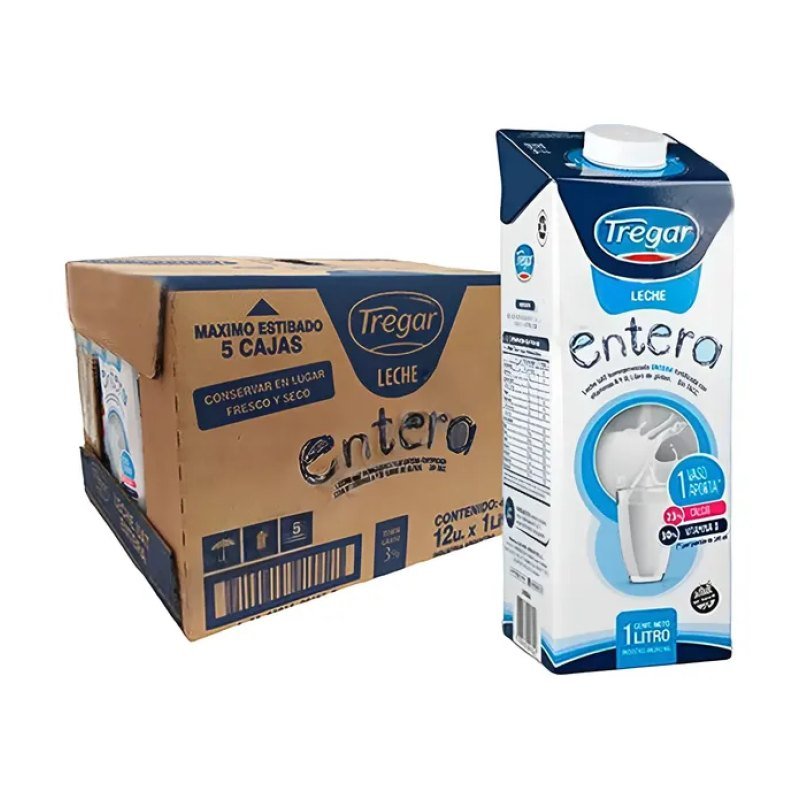 Leche Larga Vida Entera Tregar CJ x 12