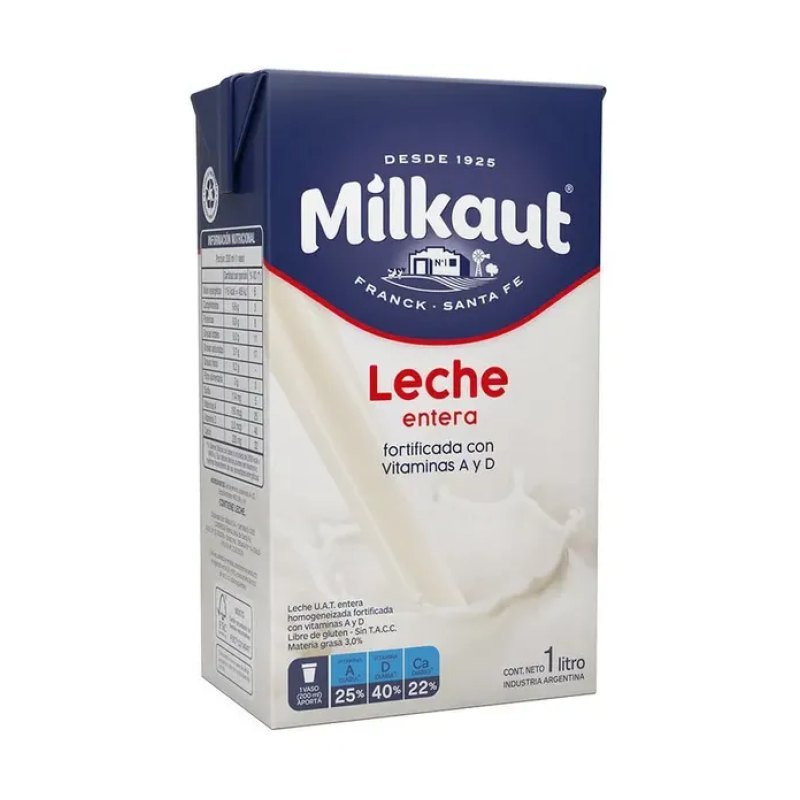 Leche Larga Vida Entera Milkaut CJX12 (193)